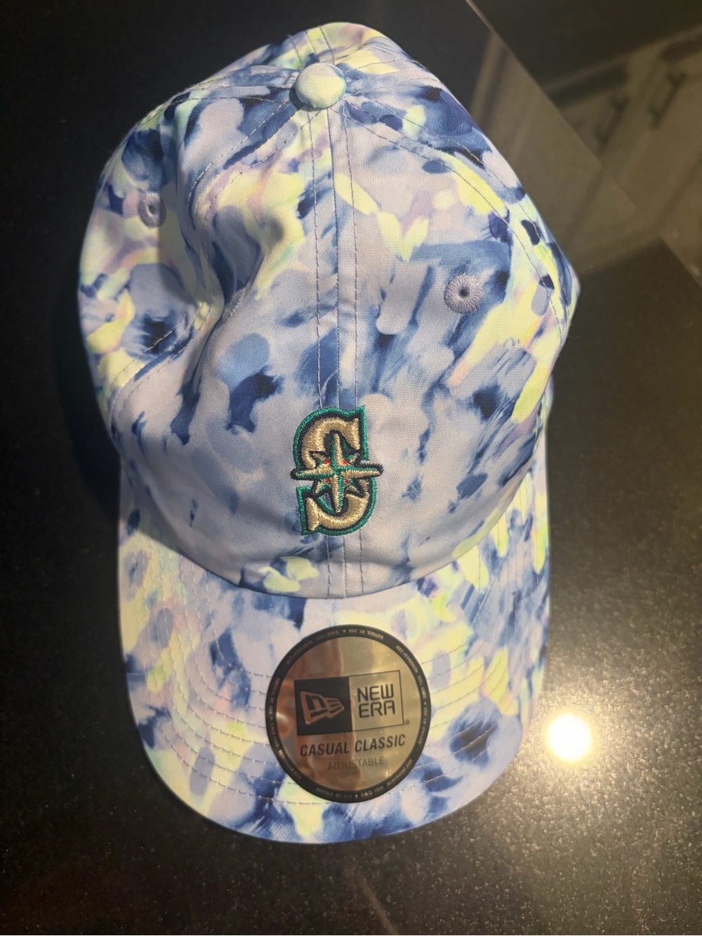 NWT Adult Seattle Mariners Tie-Dye Baseball Cap - Light Blue